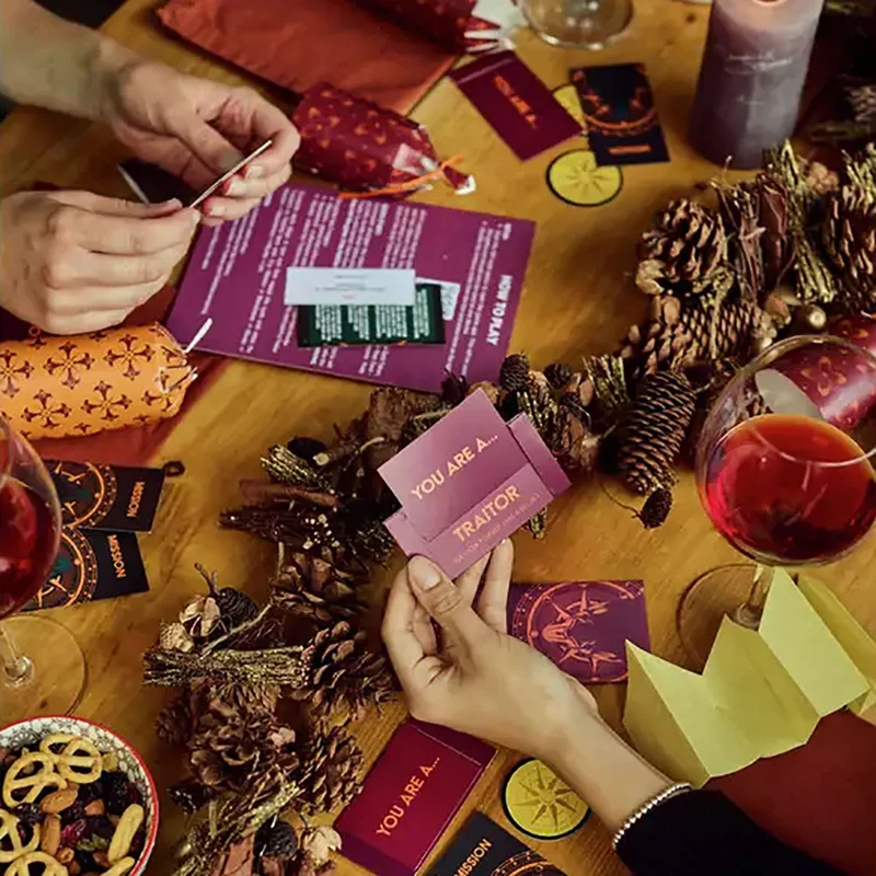 The Traitors Christmas Crackers Pack of 6 with Secret Roles and Missions