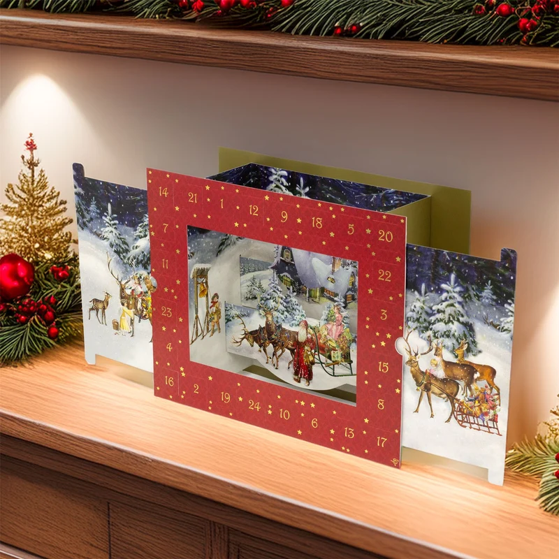 3D Winter Landscape Advent Calendar | Victorian Pull-Out Snow Scene 3D Countdown