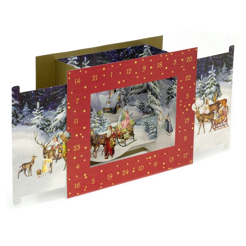 3D Winter Landscape Advent Calendar | Victorian Pull-Out Snow Scene 3D Countdown