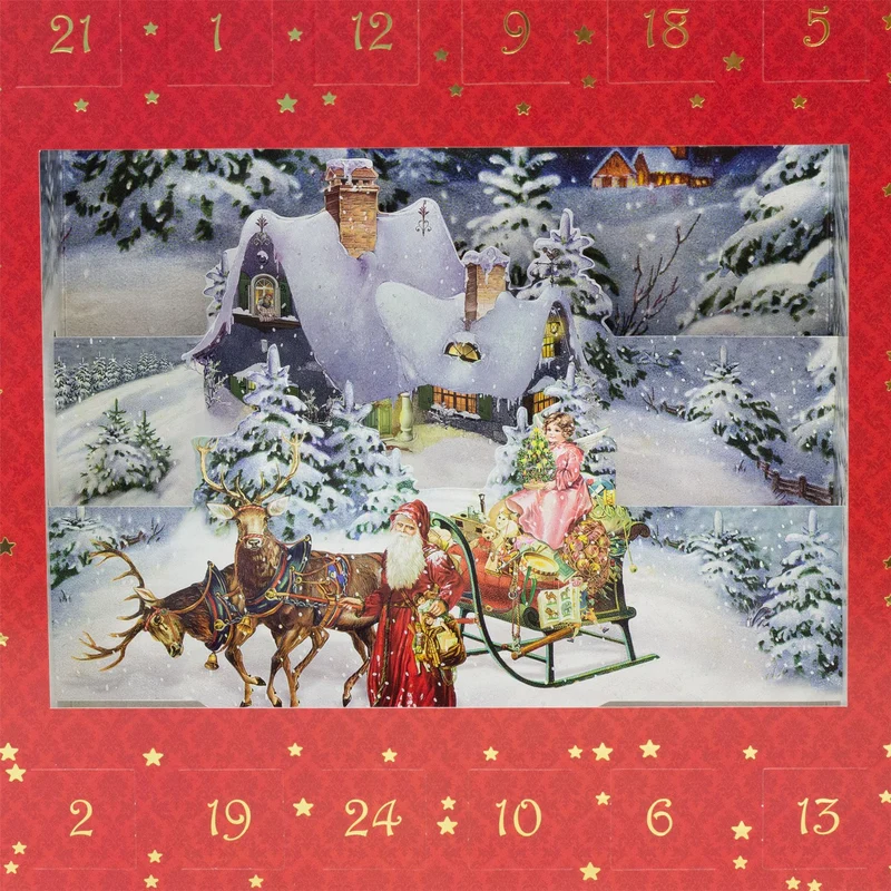 3D Winter Landscape Advent Calendar | Victorian Pull-Out Snow Scene 3D Countdown
