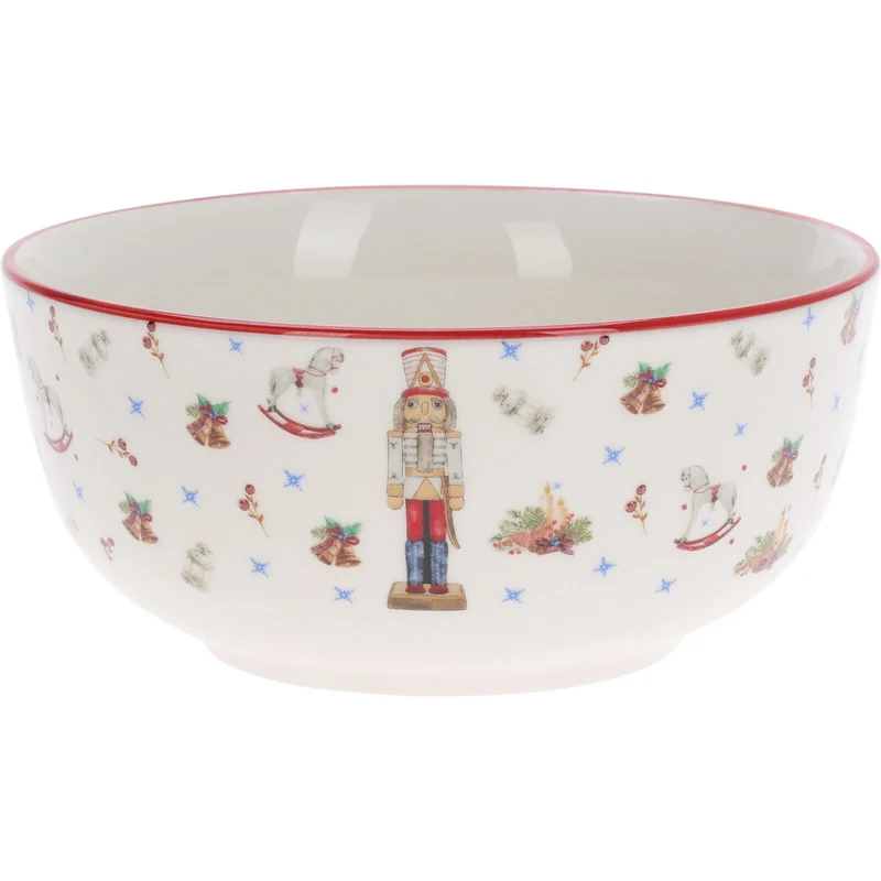 Nutcracker Christmas Bowl | Ceramic Festive Bowl with Classic Nutcracker Design