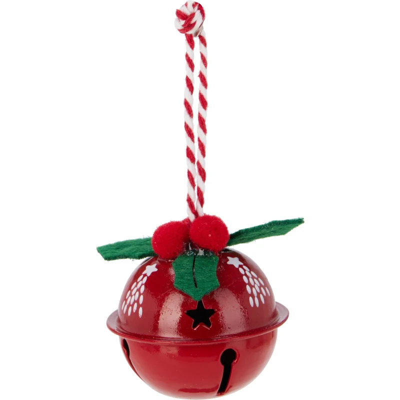 Pack of 12 Small Festive Jingle Bell Baubles | Christmas Tree Ornaments - 4cm