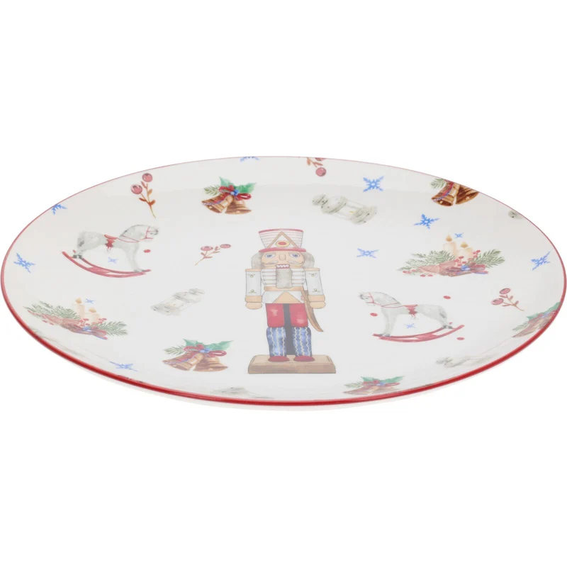 Nutcracker Christmas Plate Large | Retro Ceramic Festive Dinner Plate - 27cm