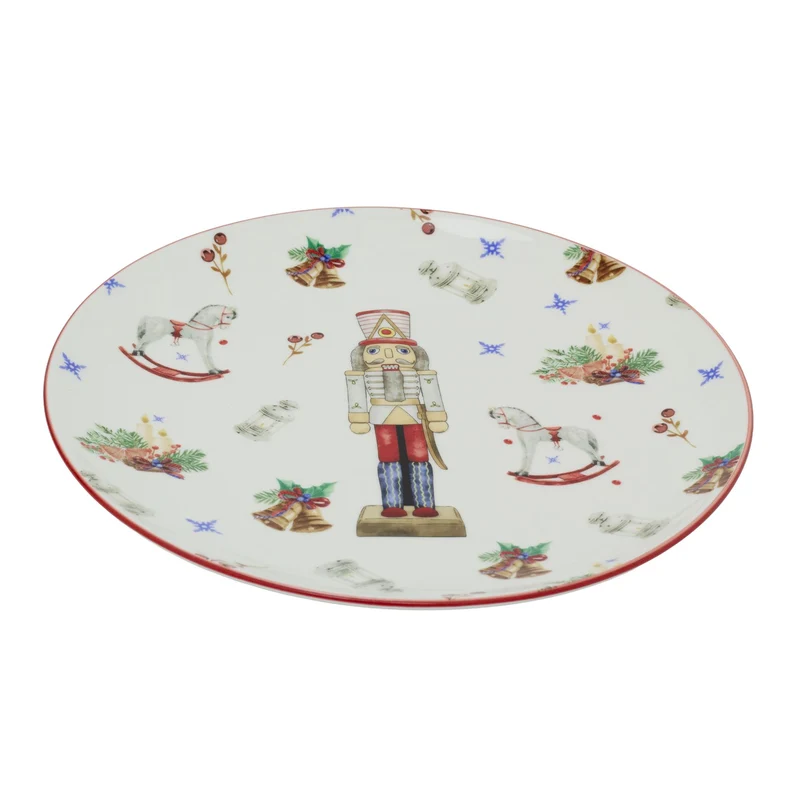 Nutcracker Christmas Plate Large | Retro Ceramic Festive Dinner Plate - 27cm