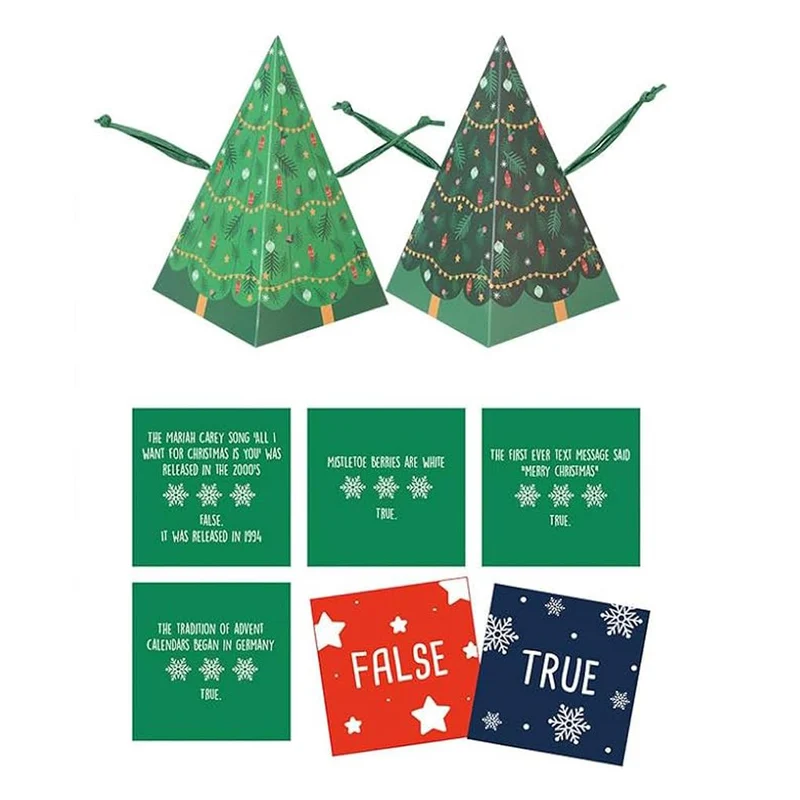 Set of 6 Tree Crackers with True or False Game | Novelty Christmas Crackers