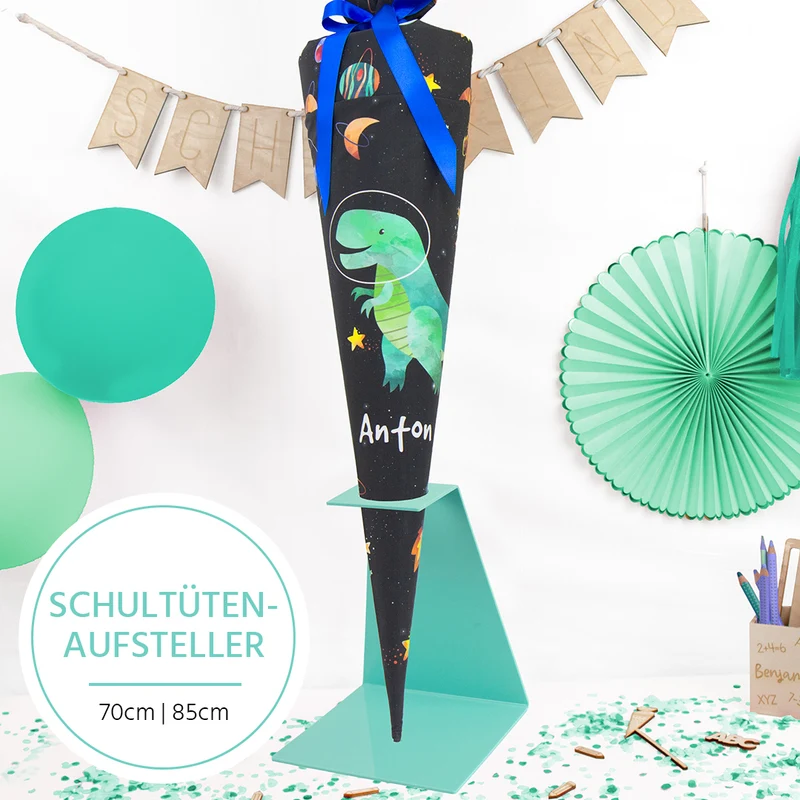 Schultüten Aufsteller 70 cm / 85 cm - türkisgrün