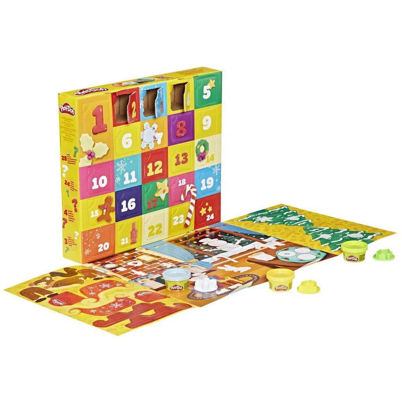Play-Doh Christmas Advent Calendar with 24 Cans and 28 Fun Tools for Kids