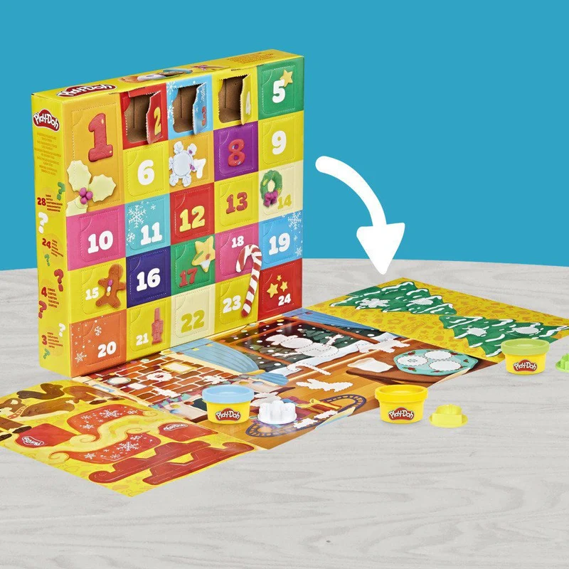 Play-Doh Christmas Advent Calendar with 24 Cans and 28 Fun Tools for Kids