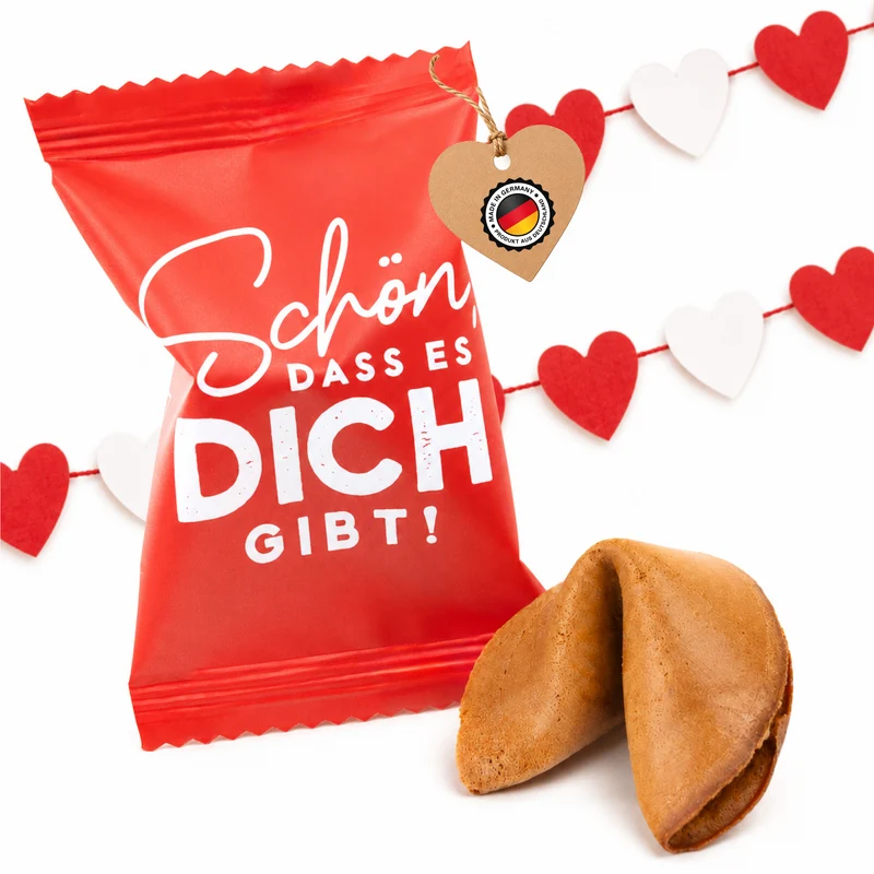 Glückskekse Schön, dass es dich gibt, Karamell-Zimt, 25 Stück
