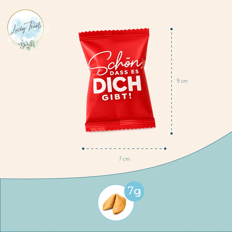Glückskekse Schön, dass es dich gibt, Karamell-Zimt, 25 Stück