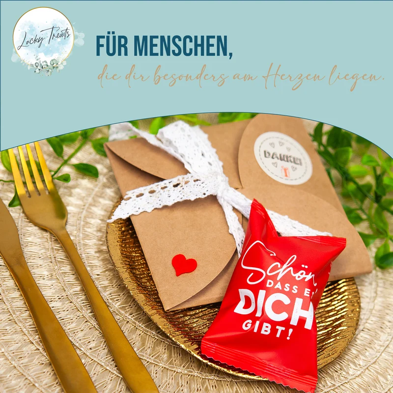 Glückskekse Schön, dass es dich gibt, Karamell-Zimt, 25 Stück