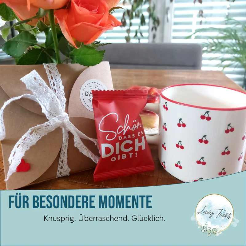 Glückskekse Schön, dass es dich gibt, Karamell-Zimt, 25 Stück