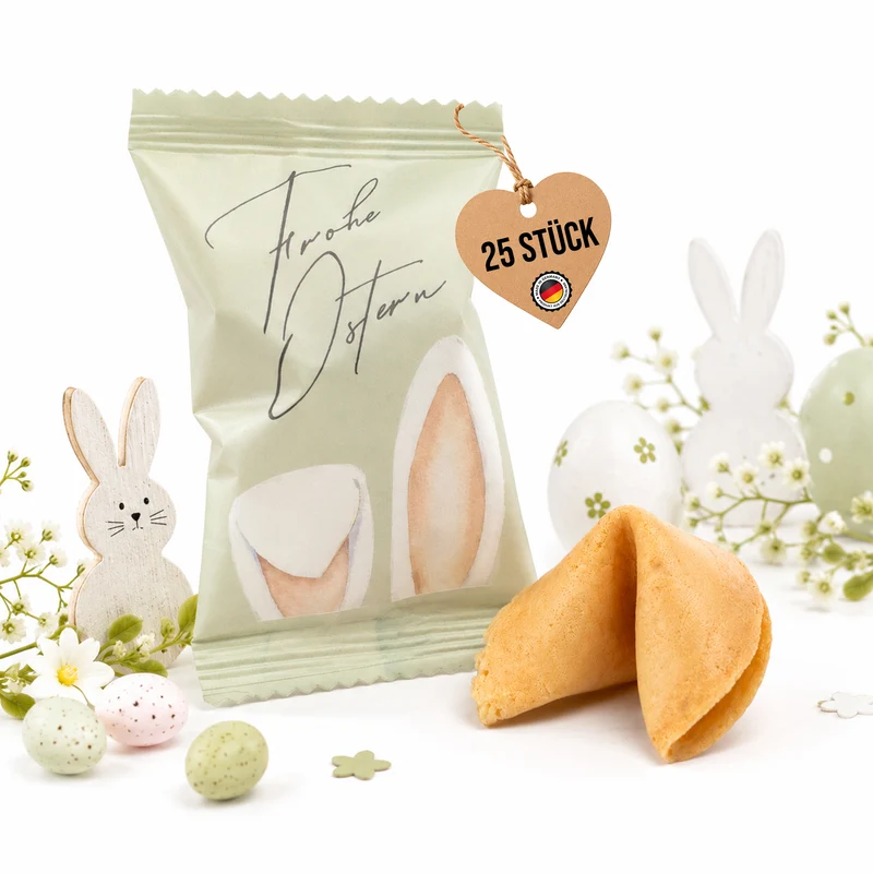 Glückskekse Ostern, Grün, 25 Stück fürs Osternest