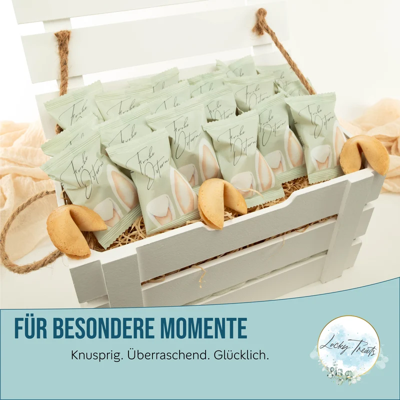 Glückskekse Ostern, Grün, 25 Stück fürs Osternest