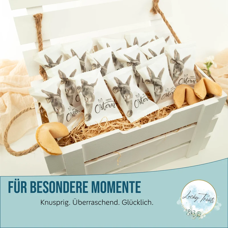 Glückskekse Ostern, Weiß, 25 Stück fürs Osternest