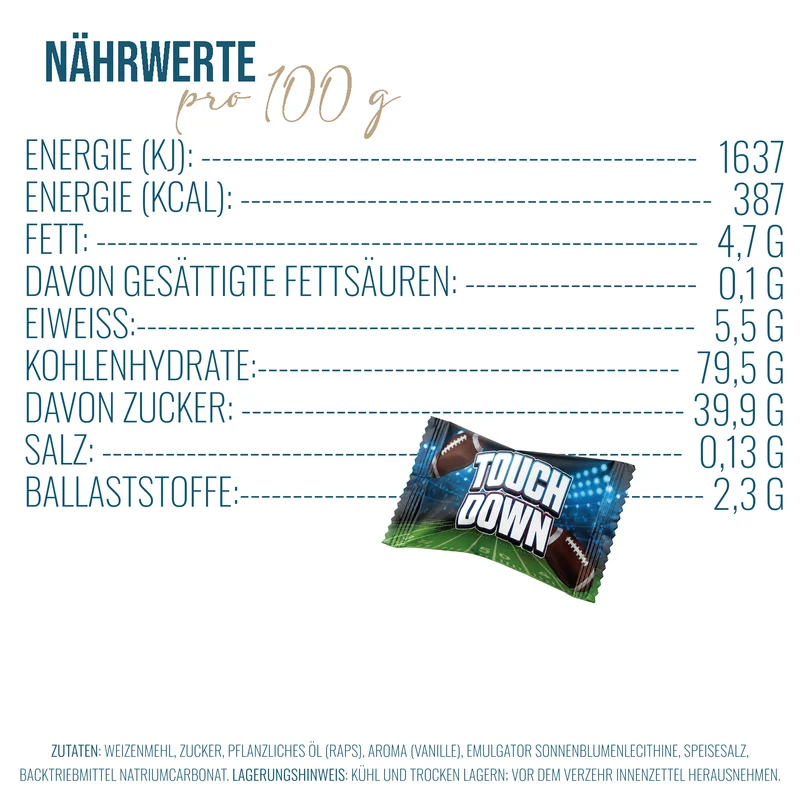 Glückskekse Superbowl Touchdown, Salted Caramel, 25 Stück