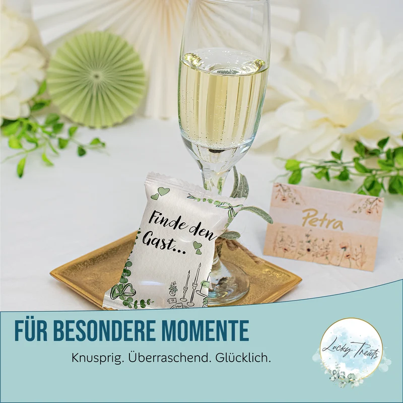 Glückskekse Hochzeit 25er Set mit Hochzeitsspiel, Vanille-Zitrone