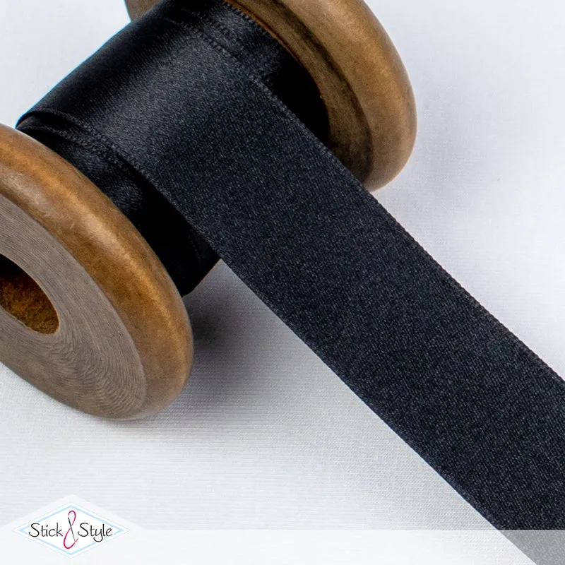 Satinband 25mm - Meterware - schwarz