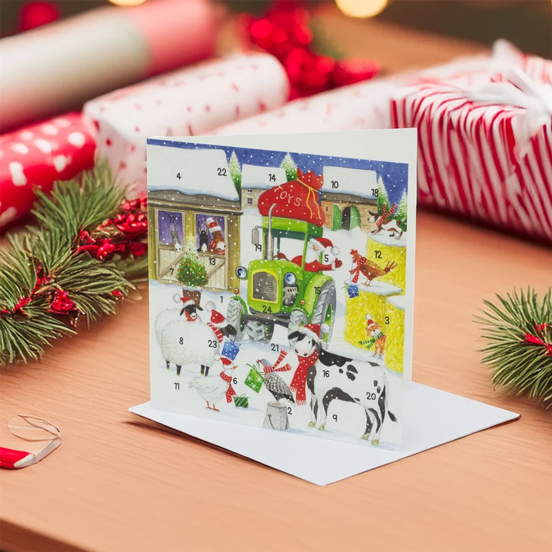 Christmas on the Farm Advent Calendar Greetings Card | Christmas Advent Calendar