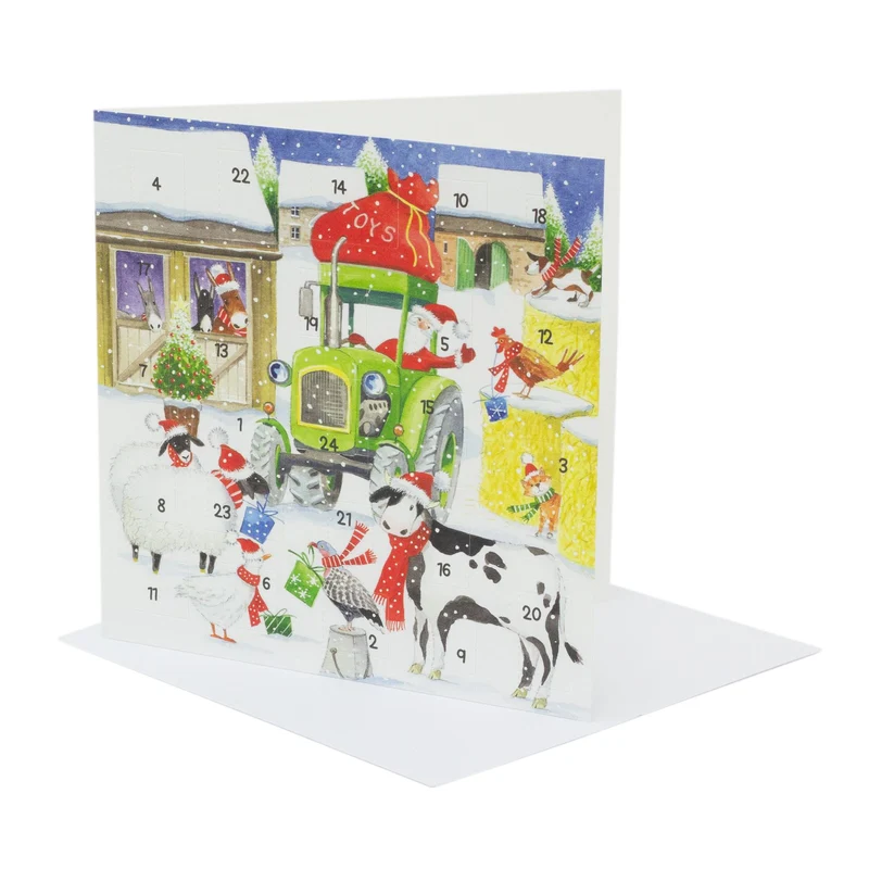 Christmas on the Farm Advent Calendar Greetings Card | Christmas Advent Calendar