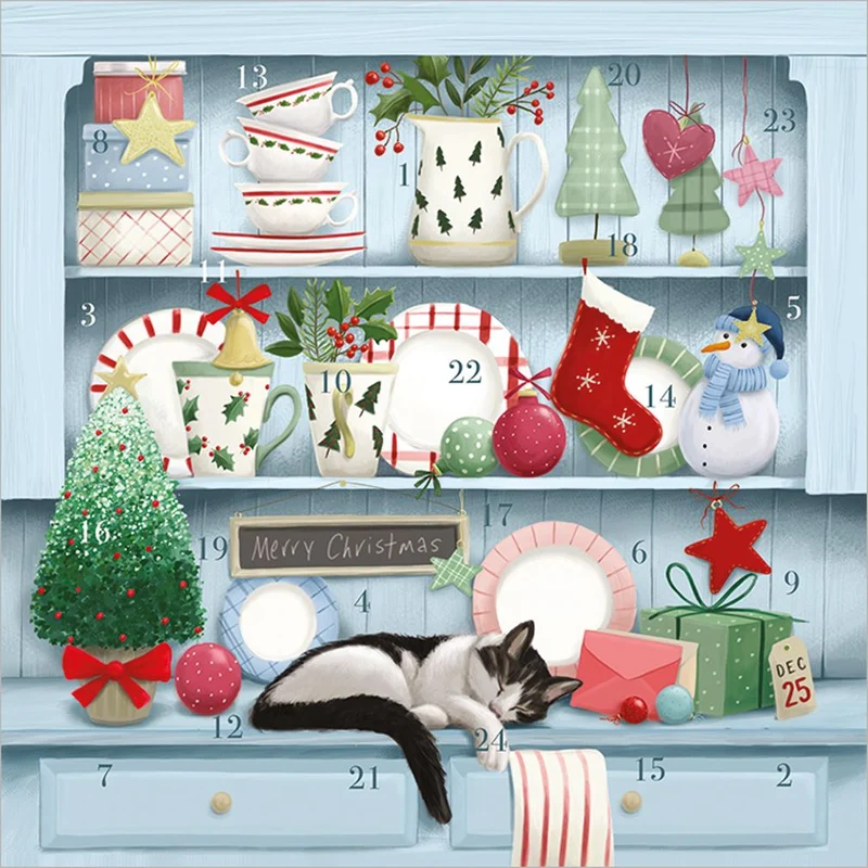 Christmas Dresser Advent Calendar Greetings Card | Christmas Advent Calendar