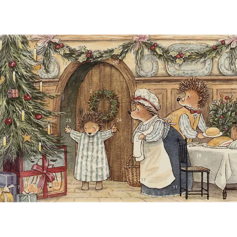 Hedgehog Christmas Advent Calendar | Traditional Picture Advent Calendar