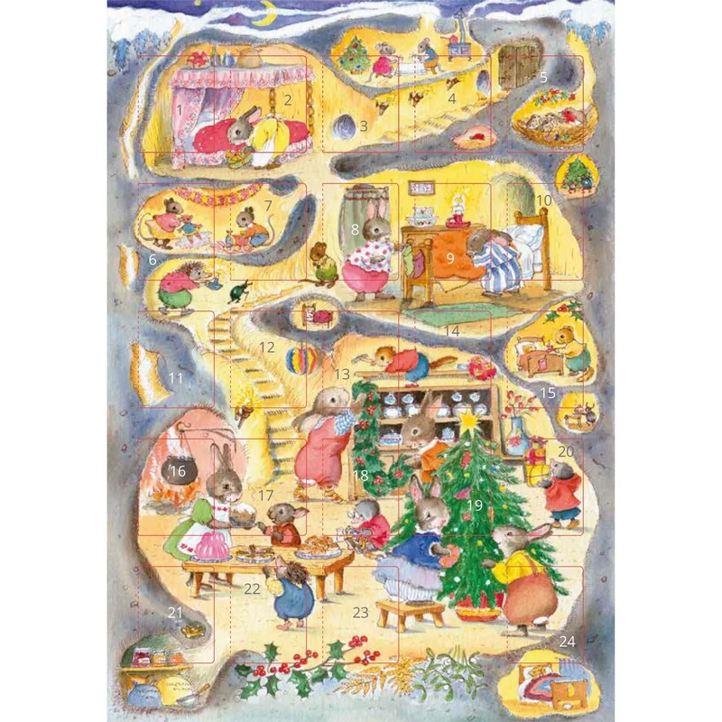 Rabbit Warren Advent Calendar Greetings Card | Christmas Advent Calendar - A5
