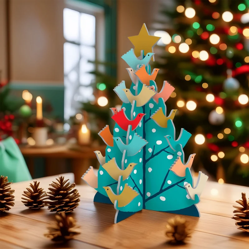 3D Pop & Slot Brilliant Birds Petite Free Standing Christmas Advent Calendar