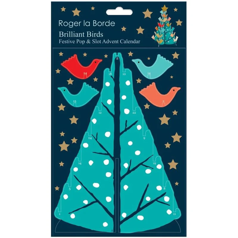 3D Pop & Slot Brilliant Birds Petite Free Standing Christmas Advent Calendar