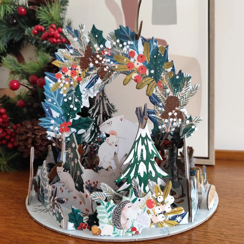 3D Pop & Slot Polar Bear Bower Free Standing Christmas Advent Calendar