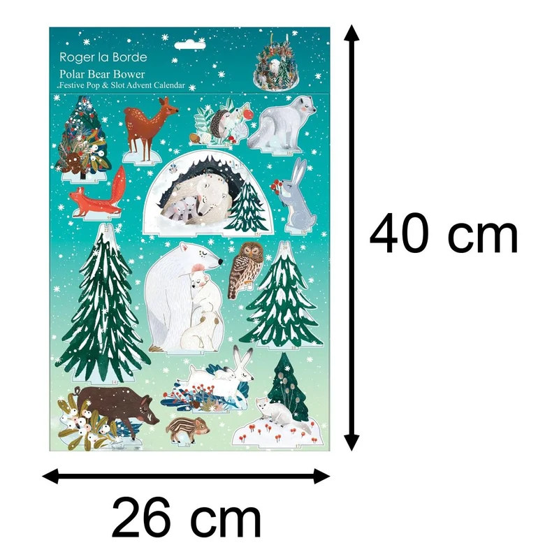 3D Pop & Slot Polar Bear Bower Free Standing Christmas Advent Calendar