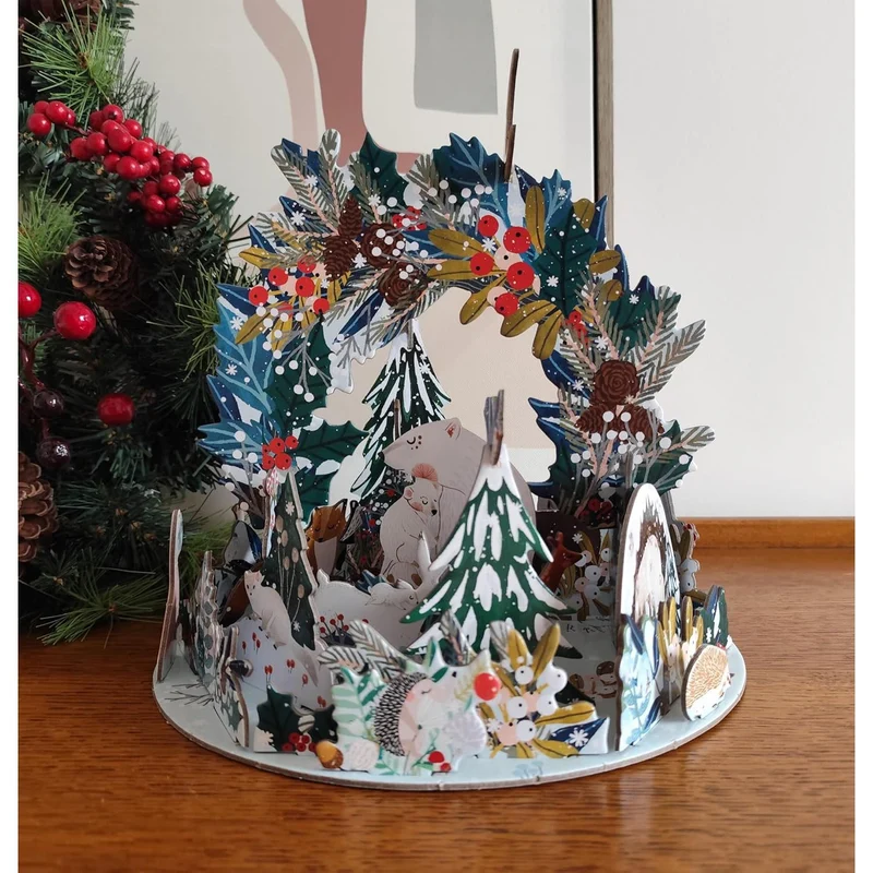 3D Pop & Slot Polar Bear Bower Free Standing Christmas Advent Calendar