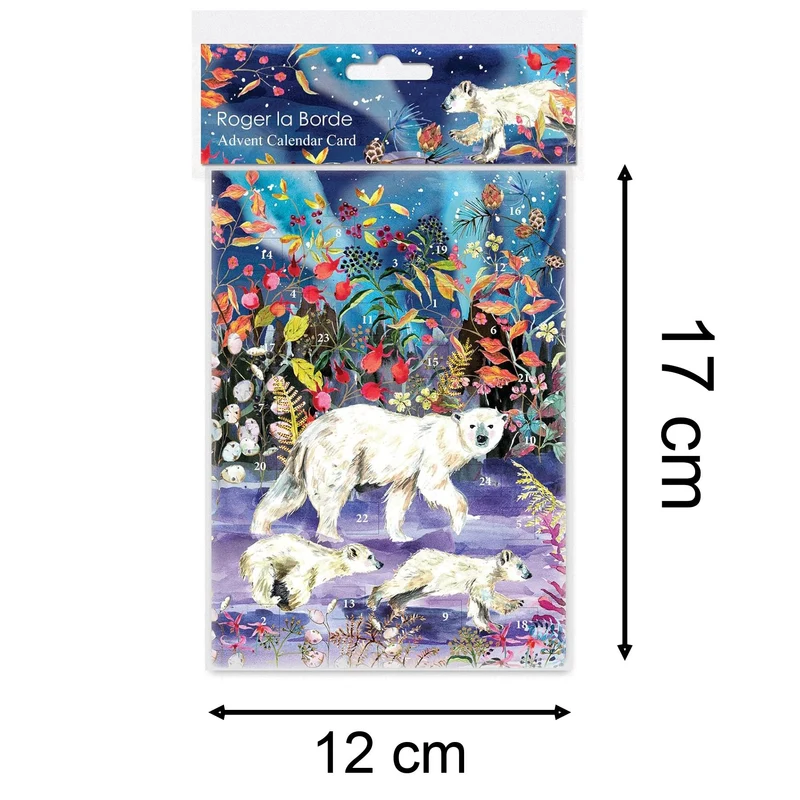 Aurora Bears Advent Calendar Greetings Card | Christmas Advent Calendar