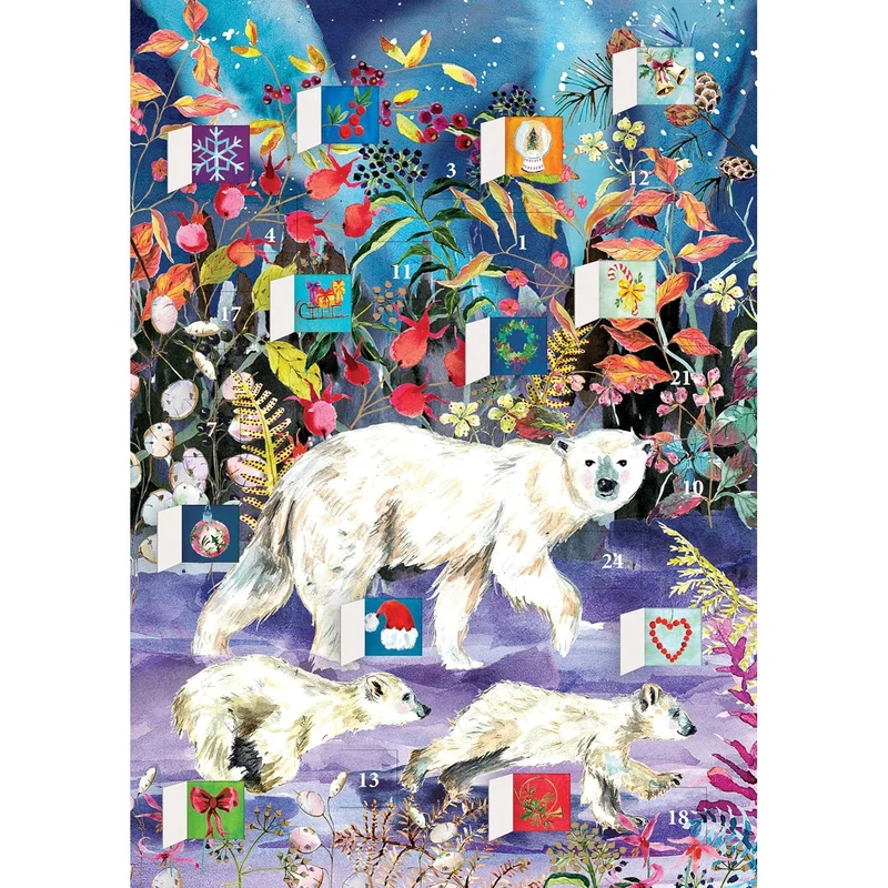 Aurora Bears Advent Calendar Greetings Card | Christmas Advent Calendar