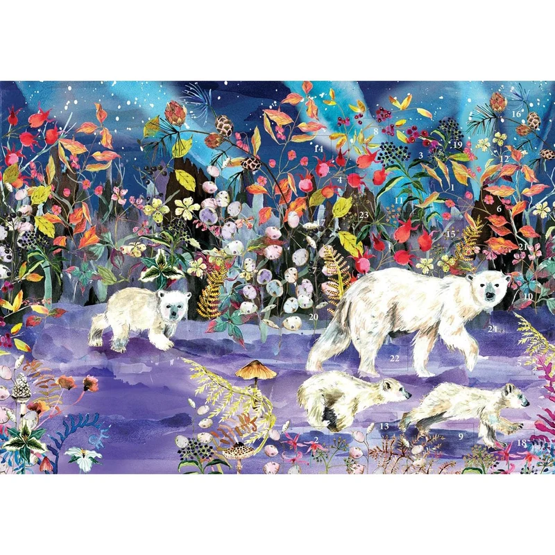 Aurora Bears Advent Calendar Greetings Card | Christmas Advent Calendar