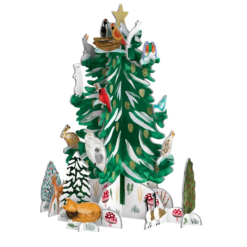 3D Pop & Slot Christmas Conifer Free Standing Christmas Advent Calendar