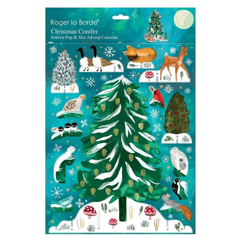 3D Pop & Slot Christmas Conifer Free Standing Christmas Advent Calendar