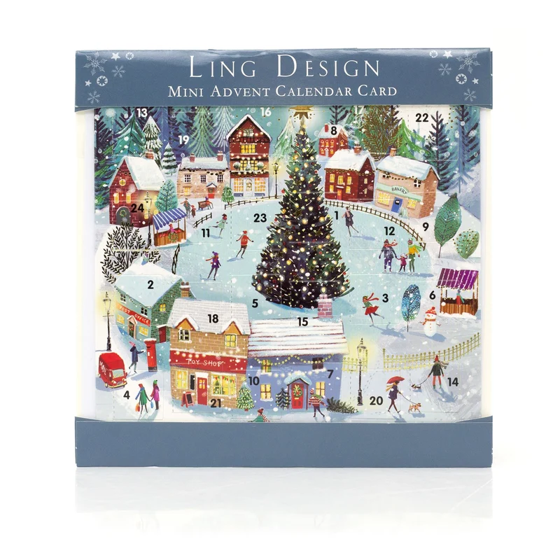 Skating in the Snow Advent Calendar Greetings Card | Christmas Advent Calendar