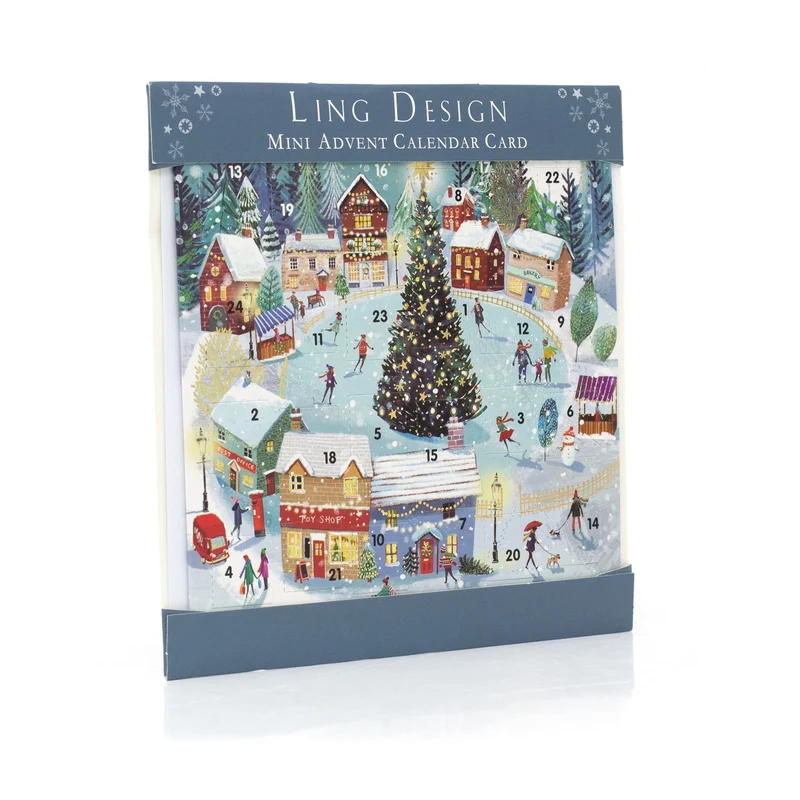 Skating in the Snow Advent Calendar Greetings Card | Christmas Advent Calendar