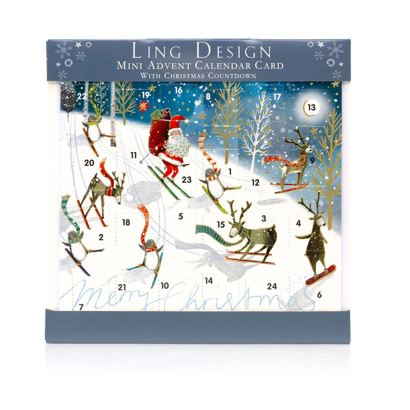 Festive Fun Christmas Advent Calendar Greetings Card | Door Advent Calendar