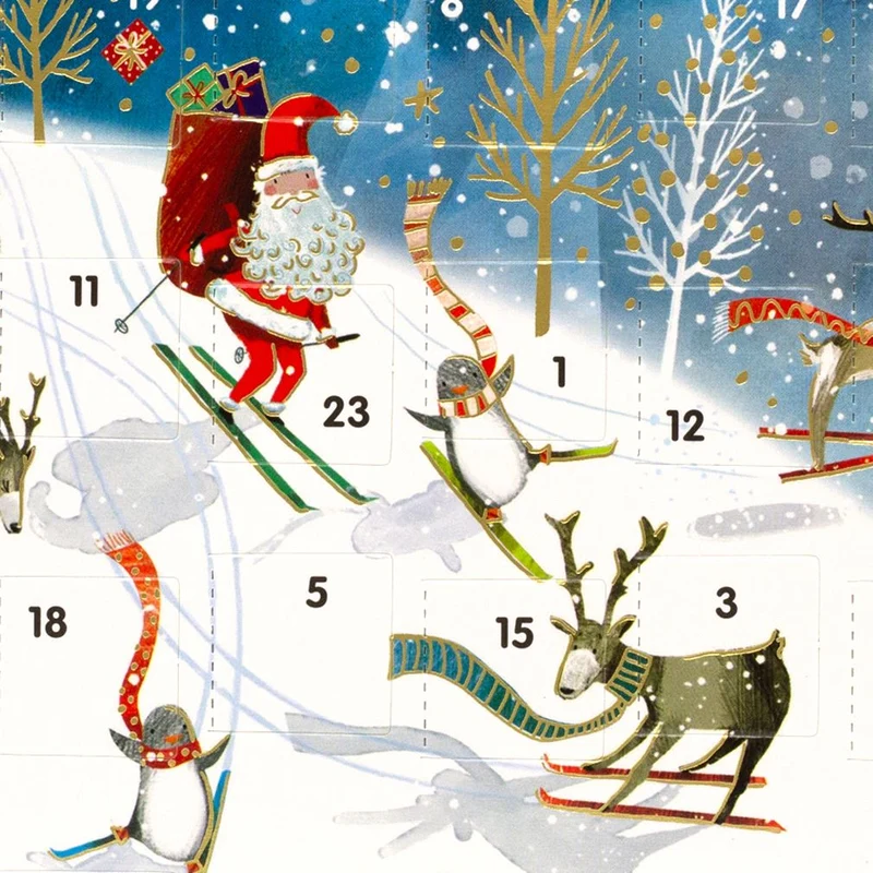 Festive Fun Christmas Advent Calendar Greetings Card | Door Advent Calendar