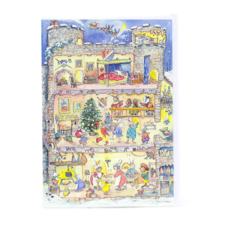 Castle Christmas Advent Calendar Greetings Card | Christmas Advent Calendar - A5