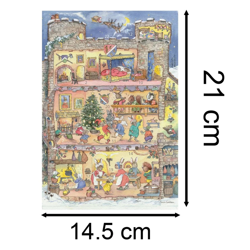 Castle Christmas Advent Calendar Greetings Card | Christmas Advent Calendar - A5