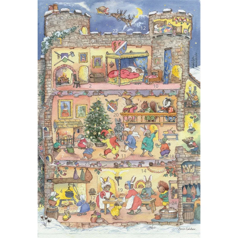 Castle Christmas Advent Calendar Greetings Card | Christmas Advent Calendar - A5