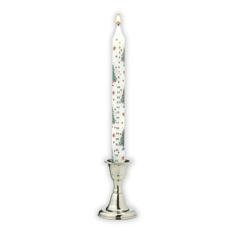 Nostalgic Christmas Tree Advent Candle | Festive Numbered Countdown Candle 23cm