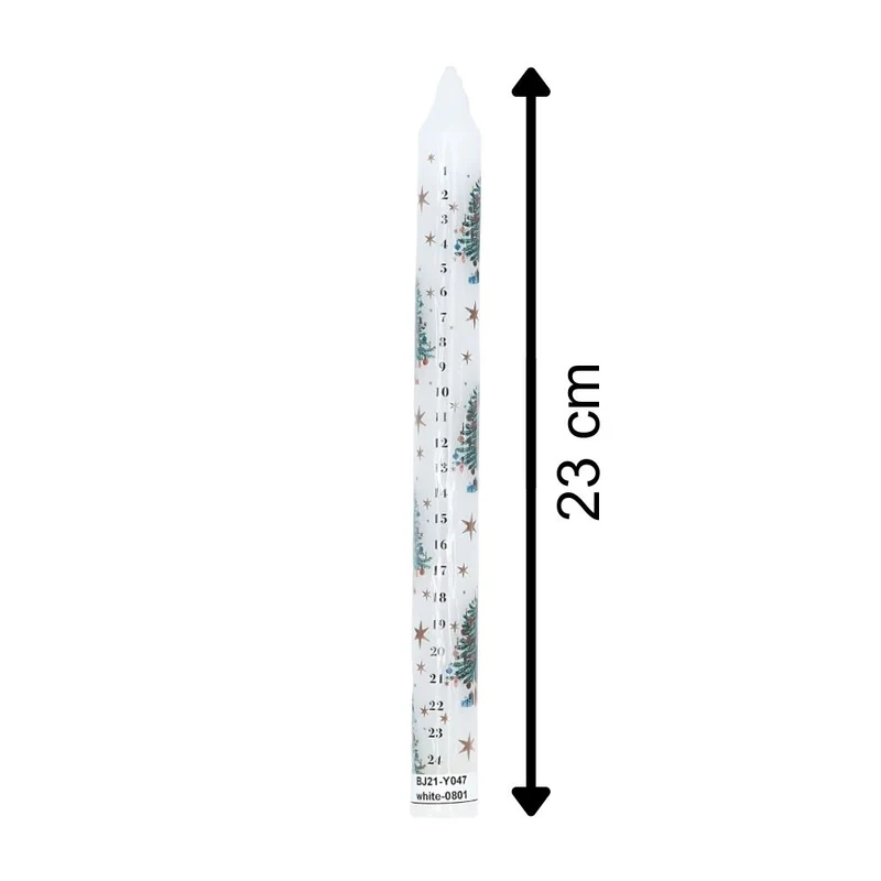 Nostalgic Christmas Tree Advent Candle | Festive Numbered Countdown Candle 23cm