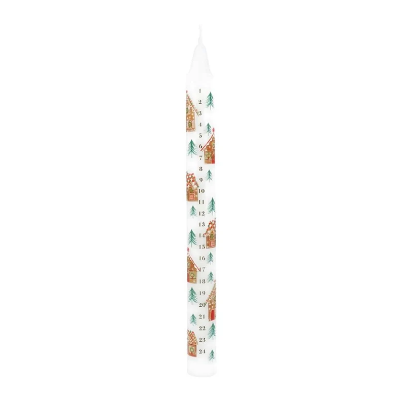 Gingerbread House Advent Candle | Numbered Christmas Countdown Candle 23cm