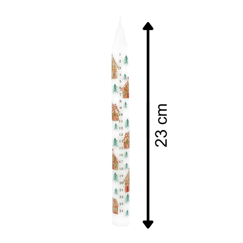 Gingerbread House Advent Candle | Numbered Christmas Countdown Candle 23cm