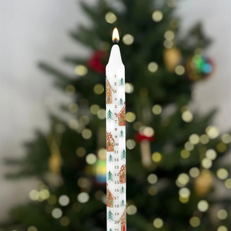 Gingerbread House Advent Candle | Numbered Christmas Countdown Candle 23cm