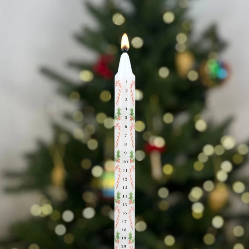 Candy Cane Advent Candle | Numbered Christmas Countdown Advent Calendar - 23cm